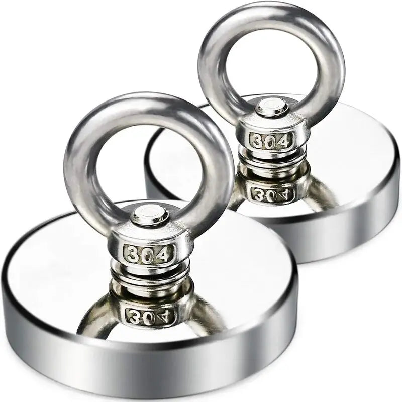 Super Strong Neodymium Fishing Magnet Hooks N52 Heavy Duty Magnet with Countersunk Hole Eyebolt Salvage Searcher Magnets