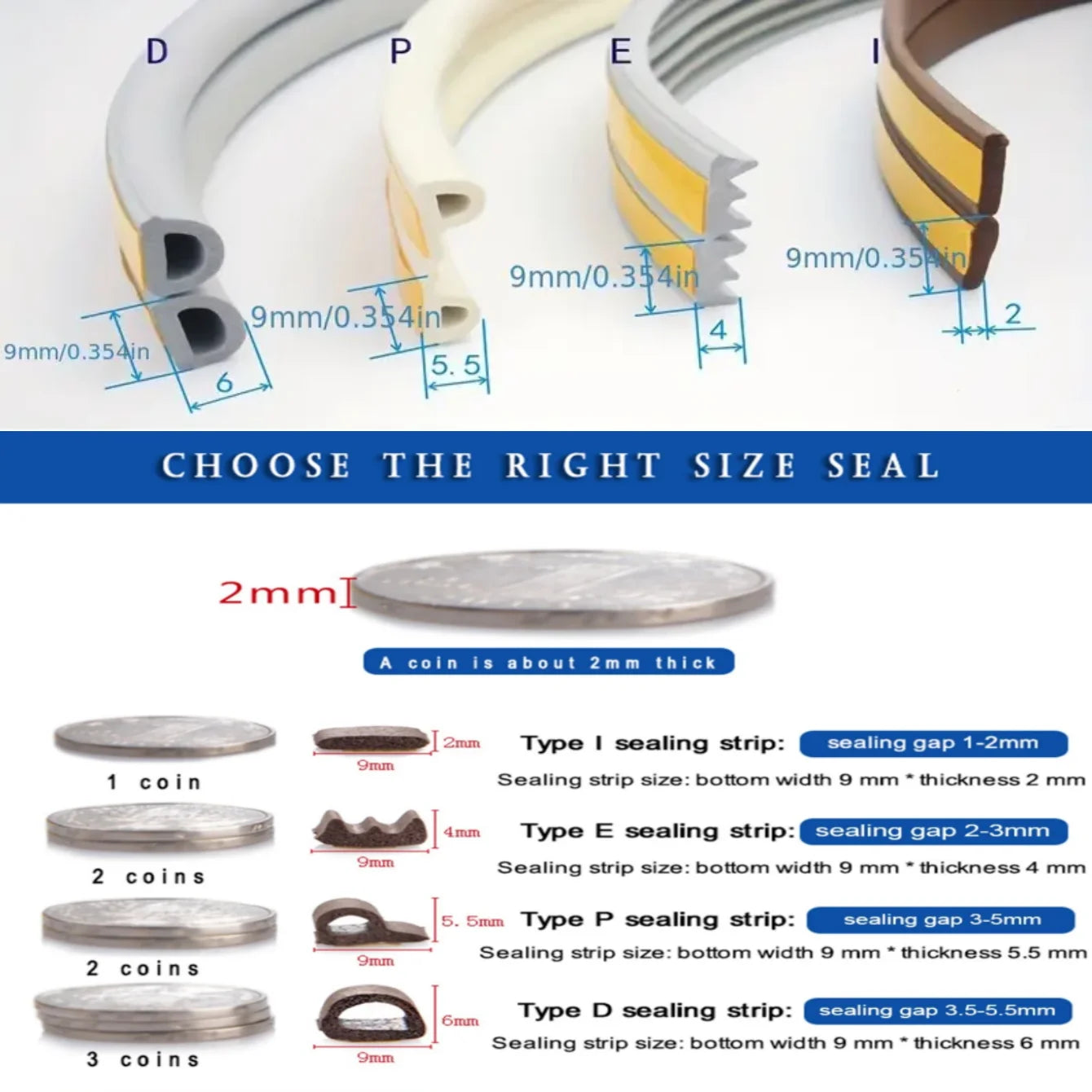 10 Meters DIPE Self-Adhesive Door And Window Sealing Strip Glass Window Anti-Collision Rubber Strip Foam Sound Insulation Strip